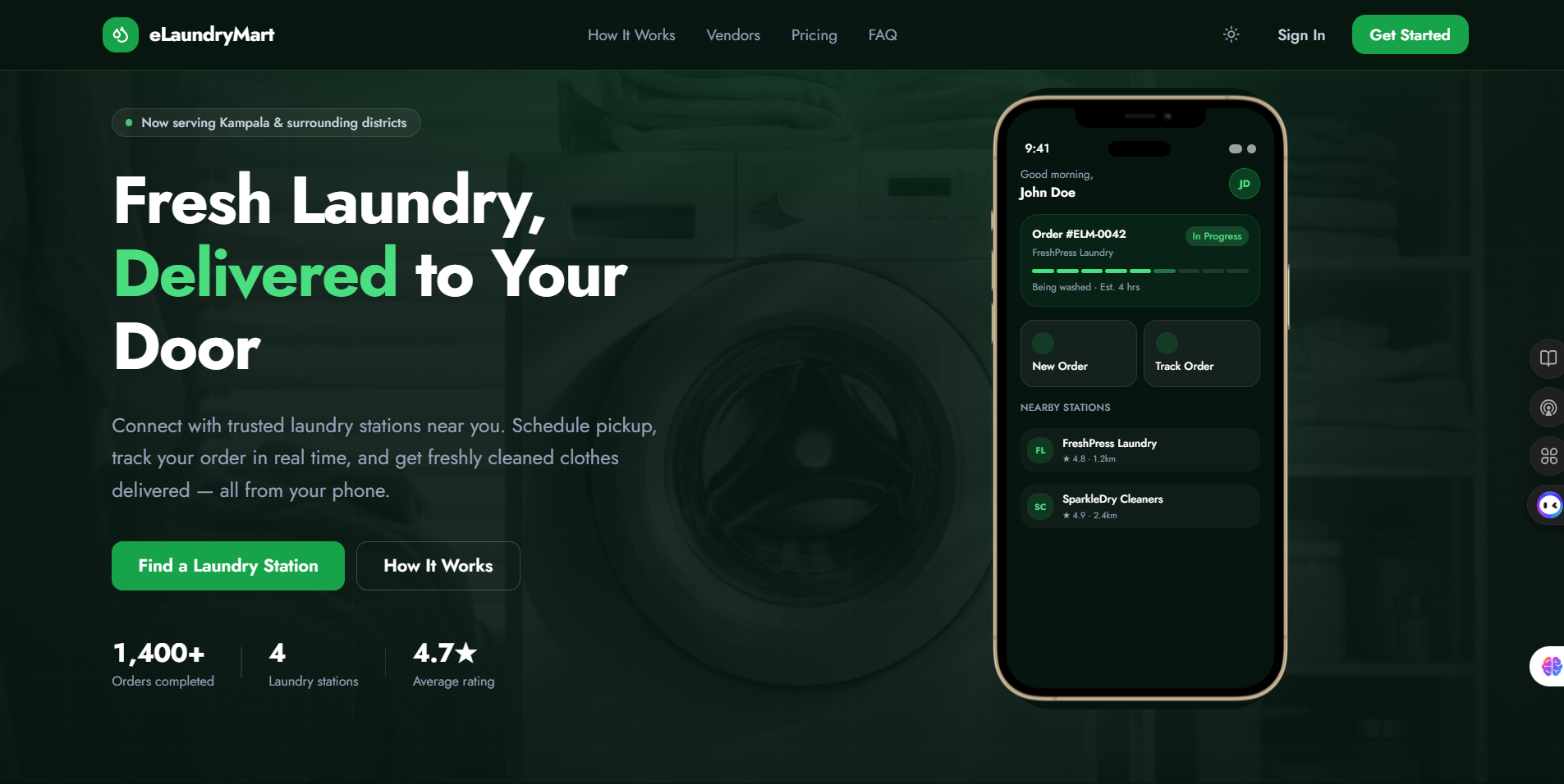 eLaundryMart screenshot